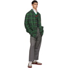 Gucci Green Check Wool Vintage Crest Jacket