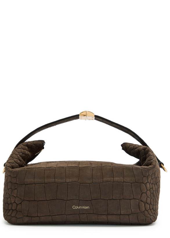 Photo: Calvin Klein Andy Crocodile-effect Nubuck top Handle bag - Brown - One Size