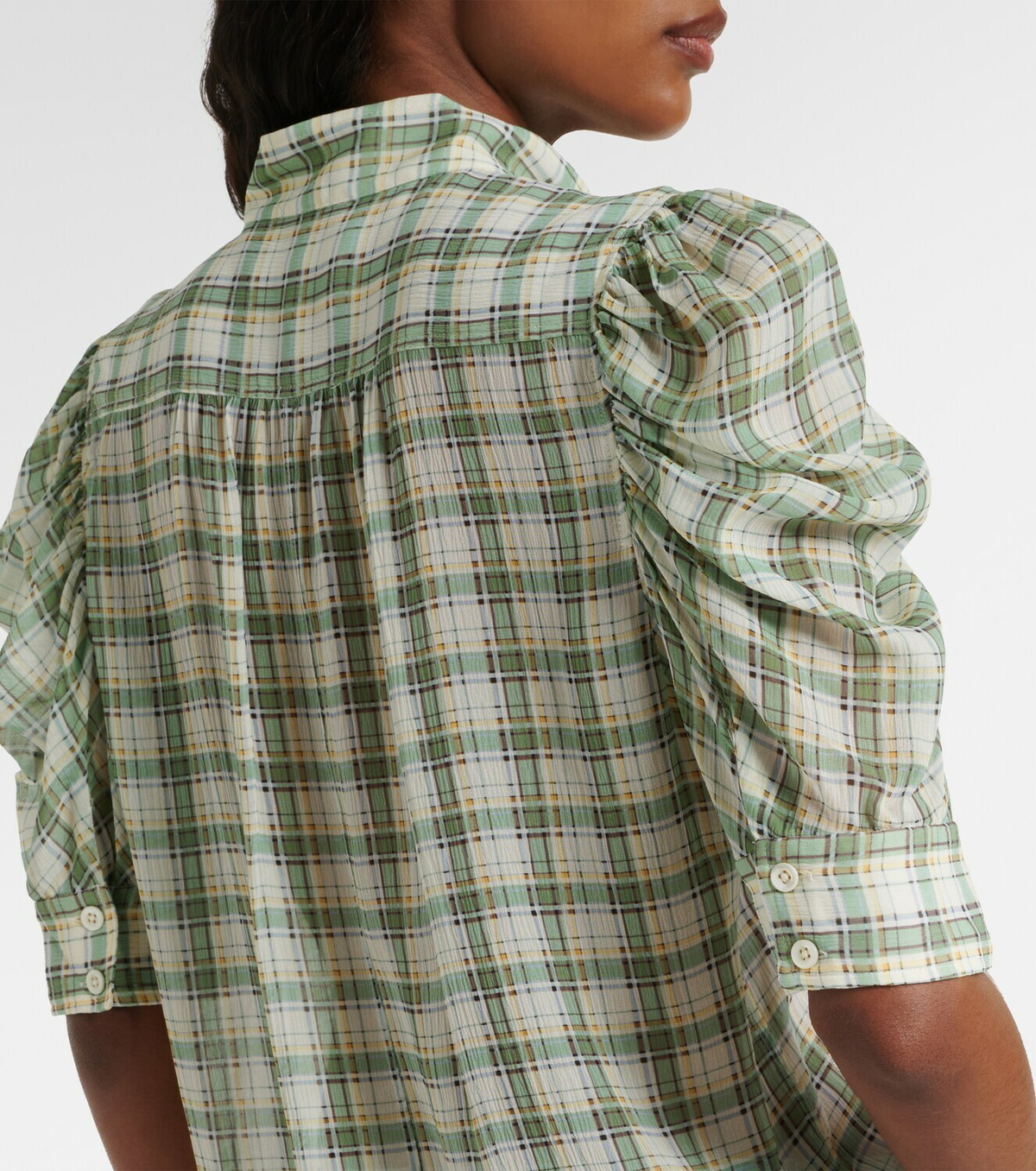 Frame Gillian checked silk blouse