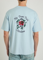 DRÔLE DE Monsieur Le T-shirt Slogan Printed Cotton T-shirt Light Blue