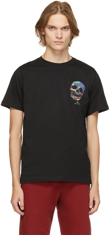 Photo: PS by Paul Smith Black Multicolor Skull T-Shirt