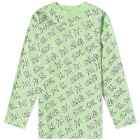 ERL Long Sleeve Logo Printed T-Shirt in Green
