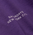 Saturdays NYC - Gotham Logo-Print Cotton-Jersey T-Shirt - Purple