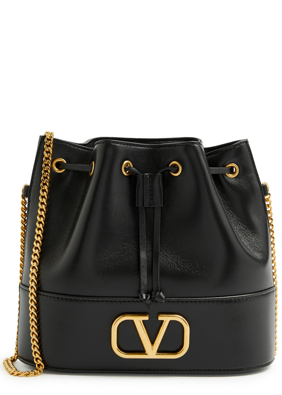 【VALENTINO】Leather Bucket Bag Valentino Garavani Rockstud Leather Bucket bag - Black - One