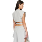 ALAÏA Gray Fleece Jersey Crop Top