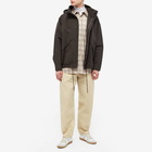 Auralee Men's Washi Zip Hooded Jacket in Dark Brown