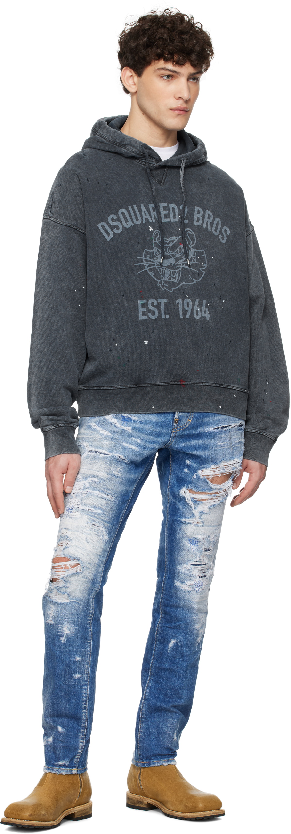 Dsquared2 Navy Cypro Fit Hoodie