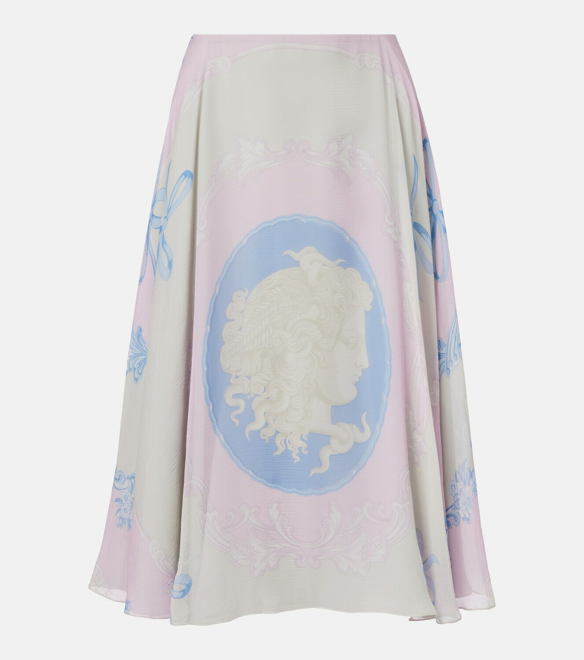 Versace Medusa Cameo silk crêpe midi skirt
