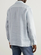 Frescobol Carioca - Porto Striped Linen Shirt - Blue