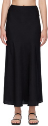 Silk Laundry Black Bias Cut Maxi Skirt