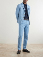 Boglioli - Straight-Leg Cotton-Blend Suit Trousers - Blue
