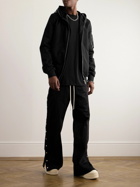 DRKSHDW by Rick Owens - Embellished Cotton-Jersey Zip-Up Hooded Bomber Jacket - Black