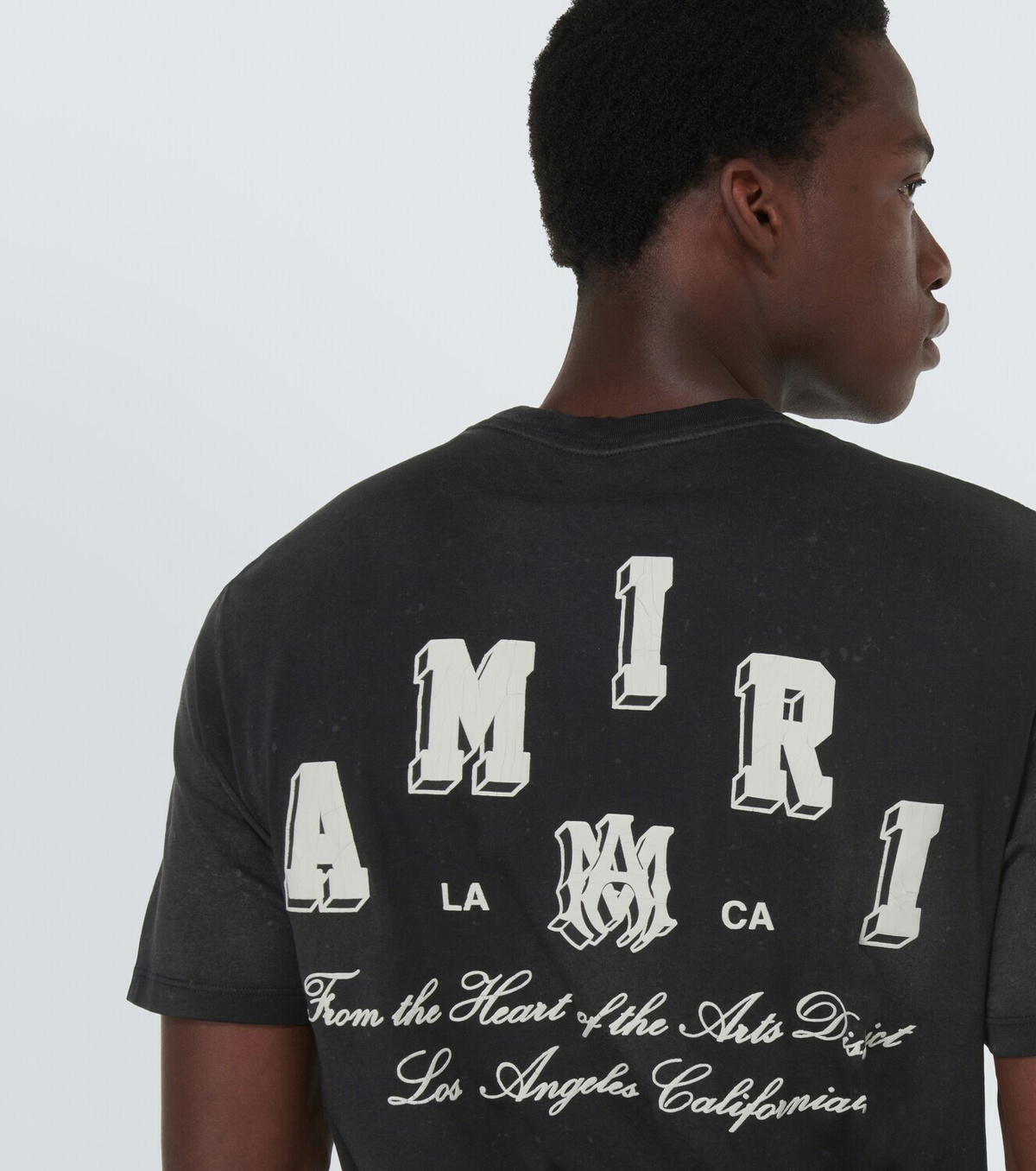 【関税&送料込】Amiri Cotton Logoed T-Shirt AMIRI logo-print Cotton T-shirt | Neutrals | FARFETCH
