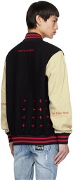 Ksubi Black Icons Letterman Bomber Jacket