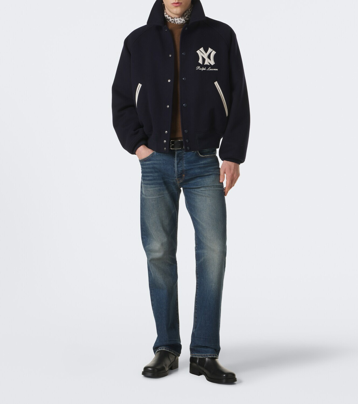 Ralph Lauren Purple Label x MLB shearling-lined twill blouson jacket