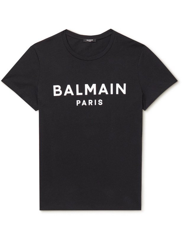 Photo: Balmain - Logo-Print Cotton-Jersey T-Shirt - Black
