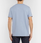 AMI - Embroidered Cotton-Jersey T-Shirt - Blue