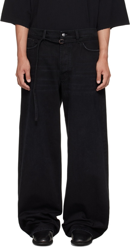 Photo: 032c Black Down To Earth Wide Leg Jeans