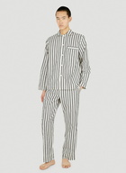 Striped Drawstring Pyjama Pants in White