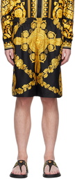 Versace Black Maschera Baroque Shorts