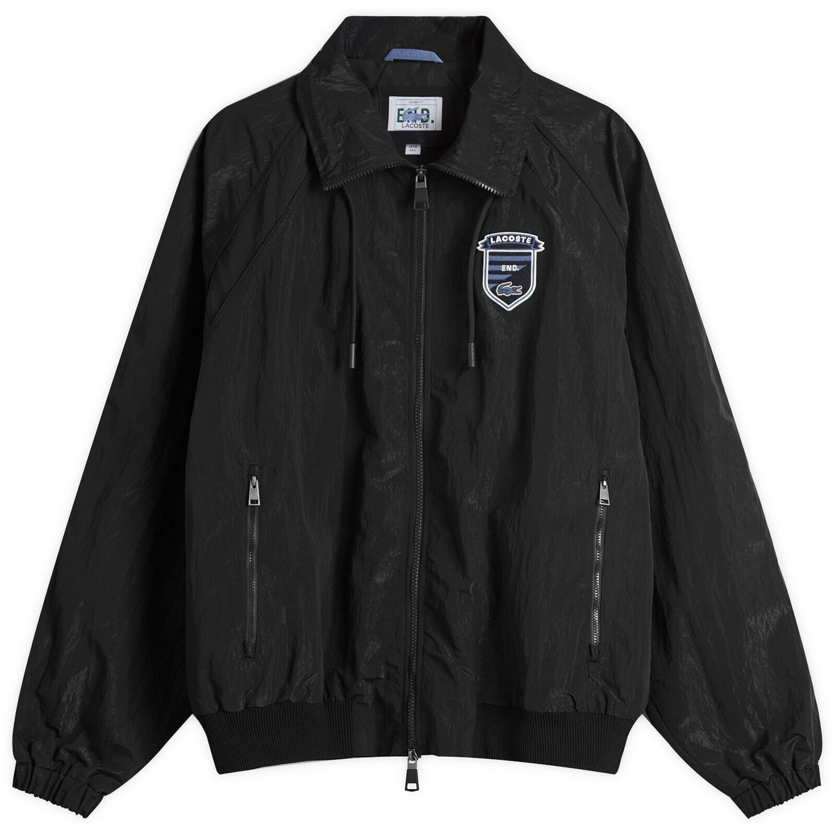 END. x Lacoste Track Top in Noir Lacoste
