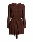 Manila Grace Womens Mini dress Chocolate in Brown