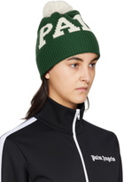 Palm Angels Green Pom Pom Beanie