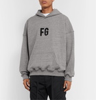 Fear of God - Oversized Logo-Appliquéd Loopback Cotton-Jersey Hoodie - Gray