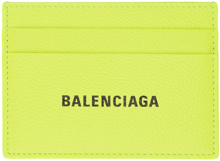 Photo: Balenciaga Yellow Printed Card Holder