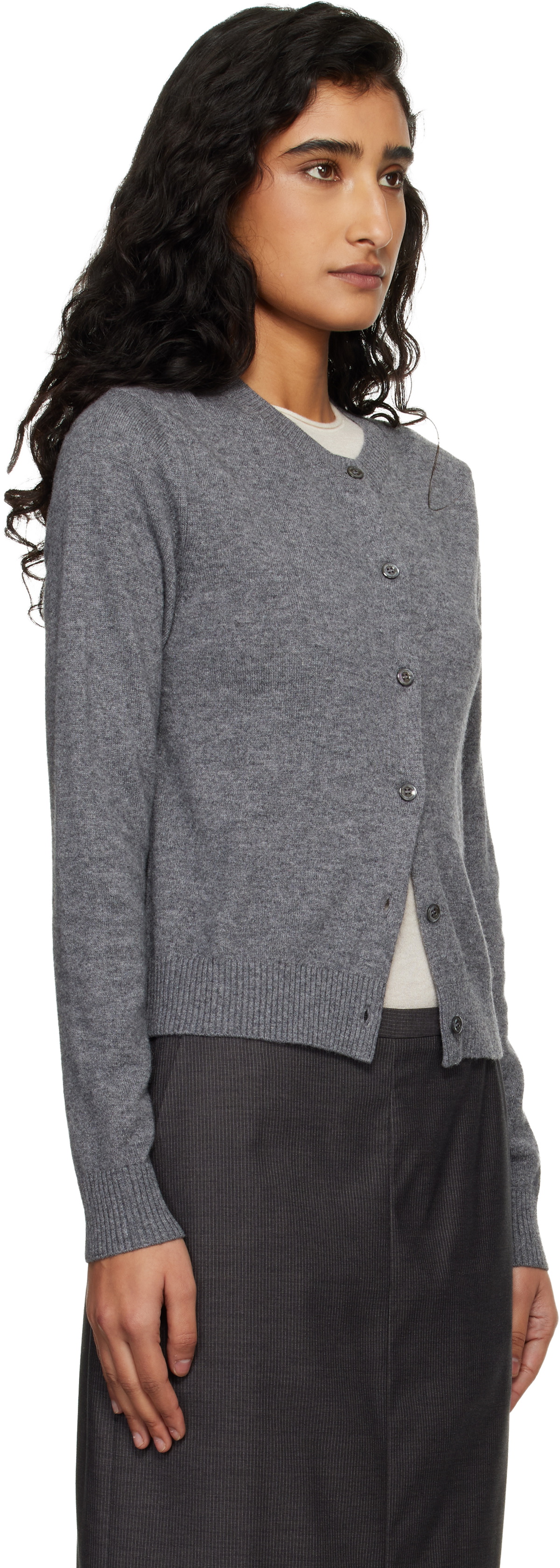 Dunst Gray Essential Crewneck Knit Cardigan