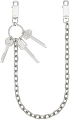 C2H4 Silver Key Drops Pantschain Keychain