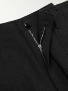 Monitaly - Fatigue Straight-Leg Linen and Cotton-Blend Trousers - Black