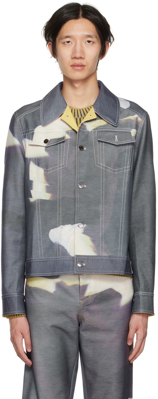 Photo: PONDER.ER SSENSE Exclusive Blue Break Denim Jacket