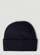 Ribbed Knit Beanie Hat in Blue