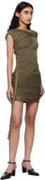 Helmut Lang Khaki Sleeveless Wind Minidress