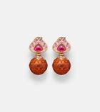 Marina B Acilla 18kt gold drop earrings with gemstones