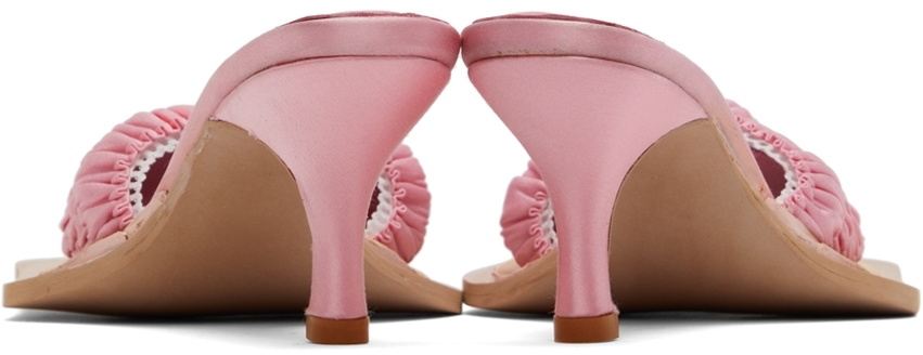 Sinéad O’Dwyer Pink Tabitha Ringwood Edition Satin & Leather Heels