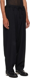 Y's For Men Black Wool Gabardine Wide String Trousers