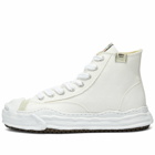 Maison MIHARA YASUHIRO Men's Original Sole Toe Cap Hi-Top Canvas Sneak Sneakers in White
