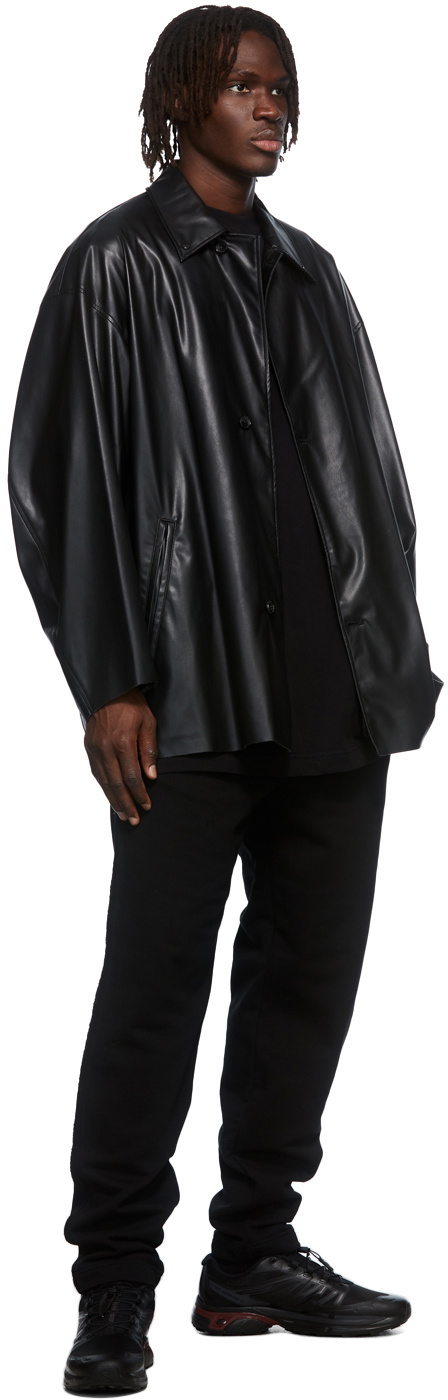 N.Hoolywood Black Faux-Leather Jacket