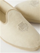 Loro Piana - Logo-Embroidered Cashmere Slippers - Neutrals