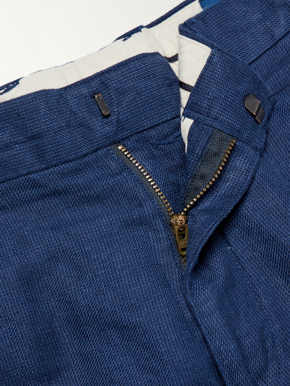 Polo Ralph Lauren - Straight-Leg Linen and Cotton-Blend Trousers - Blue