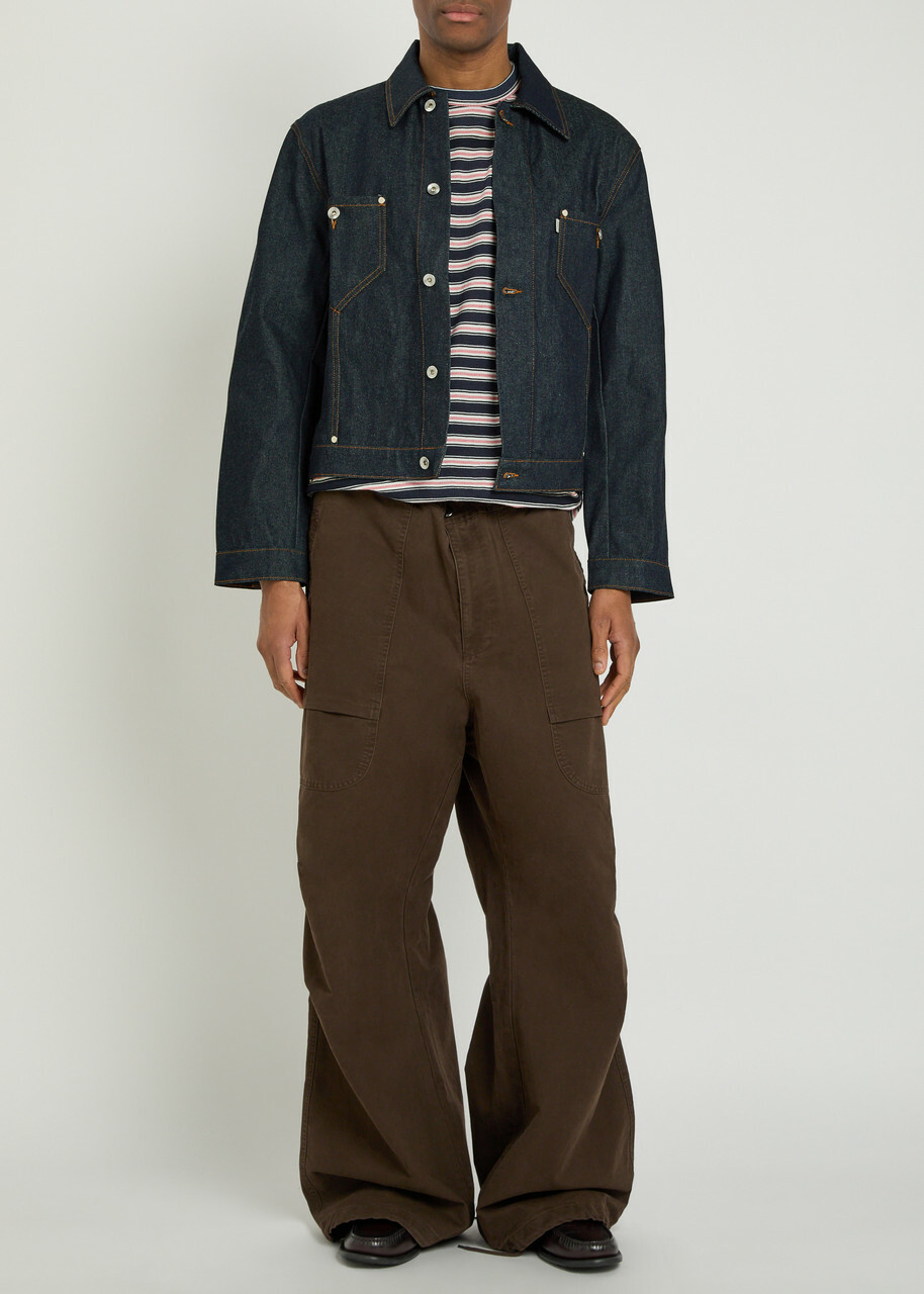 Ymc Raw Panelled Denim Jacket Indigo