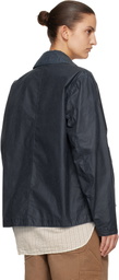 Stone Island Navy 4100054 Waxed Pigment Cotton Tela Jacket
