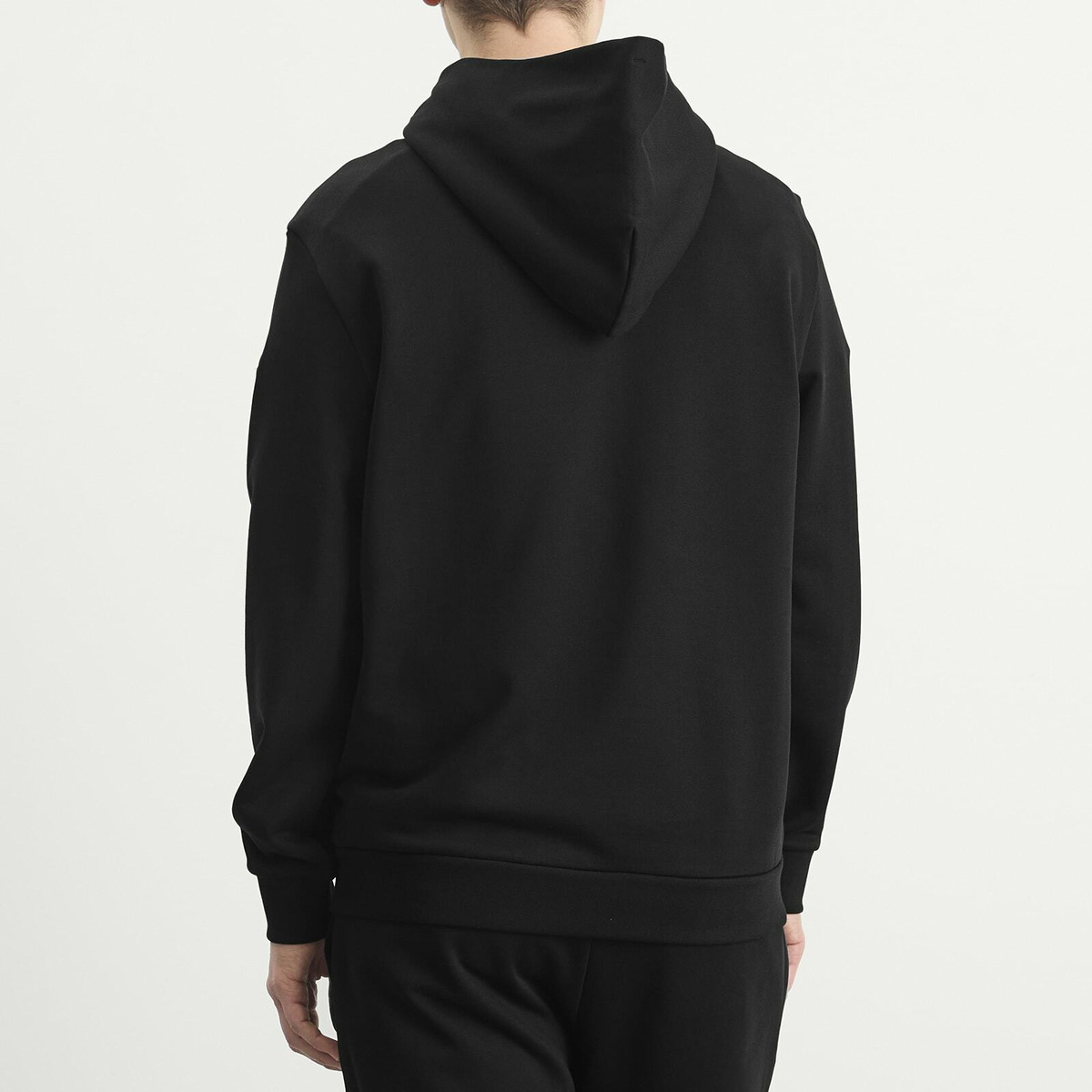 Moncler Men's Stripe Logo Zip Up Hoodie in Black