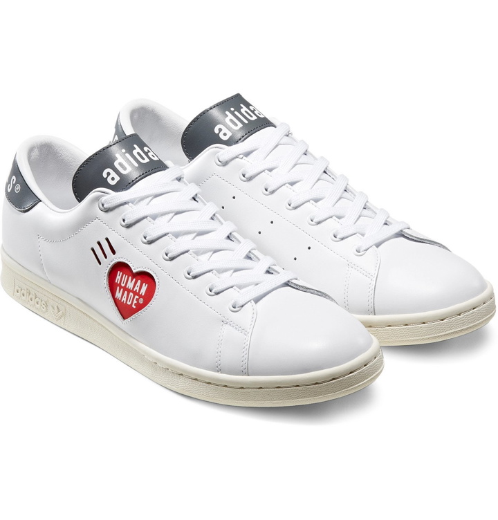 Photo: adidas Consortium - Human Made Stan Smith Logo-Print Leather Sneakers - White