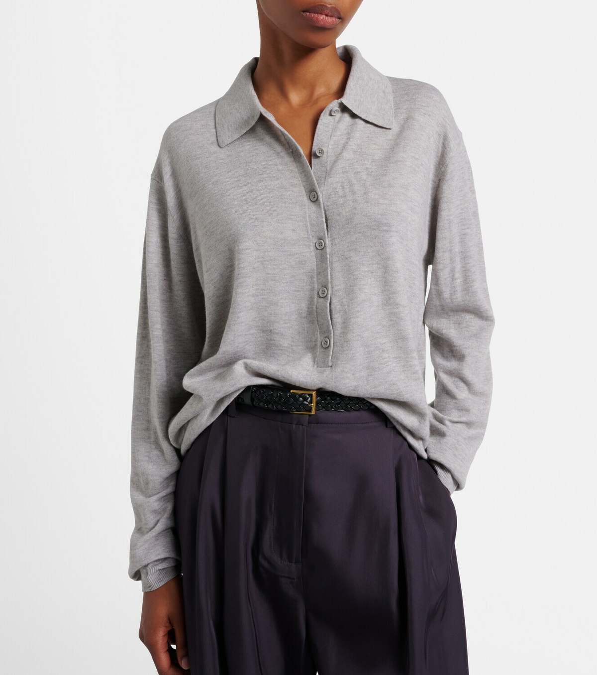 The Frankie Shop Tala wool-blend polo sweater