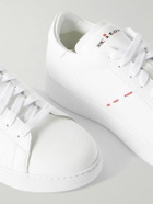 Kiton - Embroidered Full-Grain Leather Sneakers - White