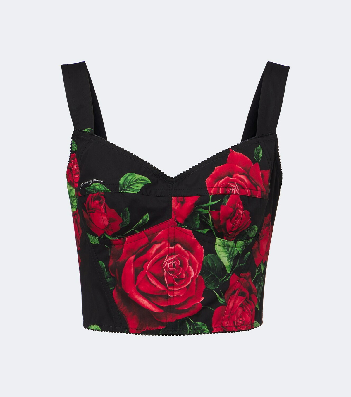 Dolce&Gabbana Floral cotton-blend bustier