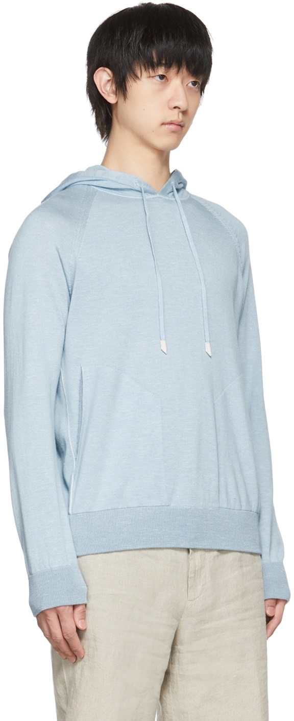 Ermenegildo Zegna Blue Silk Hoodie